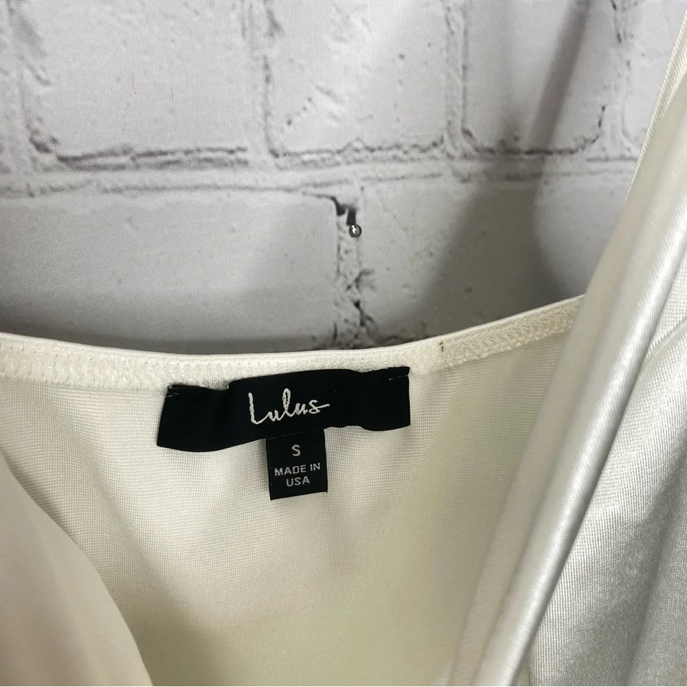 Lulu’s Forever Your Girl White Satin Bodycon Dress - Picture 9 of 9